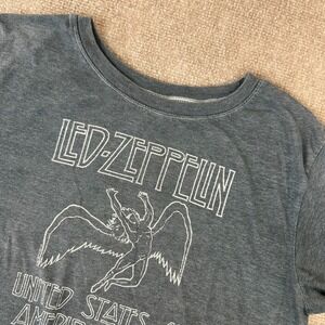 Led Zeppelin T Shirt Mens Large Charcoal Gray United States Of America 1977 Logo